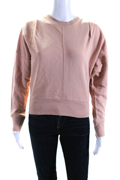 Reiss Womens Pullover Crew Neck Oversized Sweatshirt Nude Cotton Size Small