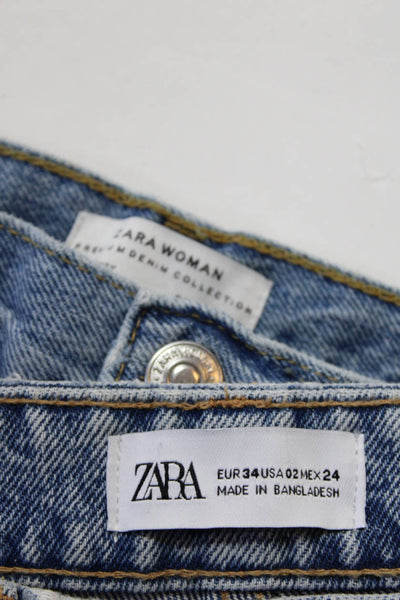 Zara Woman Womens Cotton Five Pocket High-Rise Skinny Jeans Blue Size 2 Lot 2