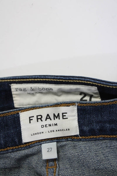 Rag & Bone Frame Womens Blue Dark Wash Nina High Rise Skinny Jeans Size 27 LOT 2