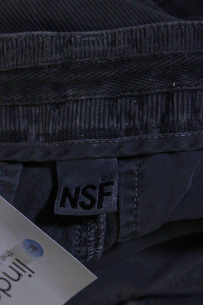 NSF Womens Cotton Corduroy High Rise Zip Up Straight Leg Pants Gray Size 25