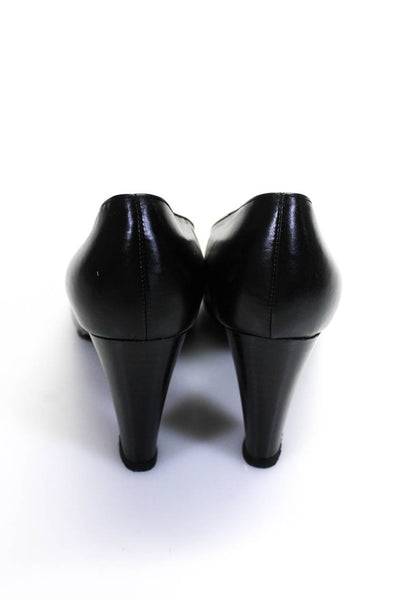 Robert Clergerie Womens Black Leather High Heels Pumps Shoes Size 8B