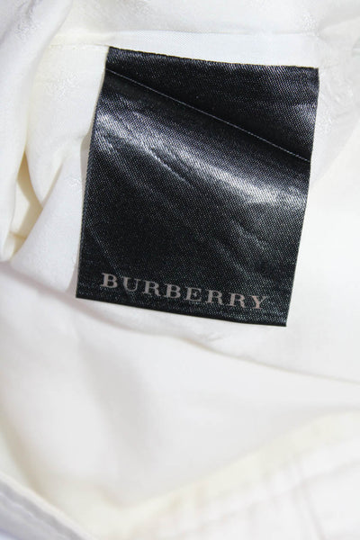 Burberry Womens Cotton Side Zip Unlined Short A-Line Skirt White Size 8