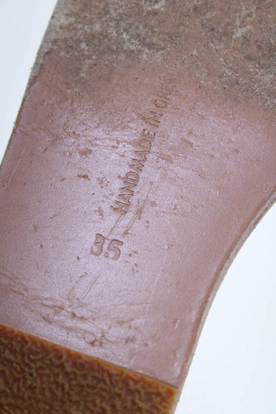 Ancient Greek Sandals Womens Leather Woven Slides Sandals Pink Size 5US 35EU