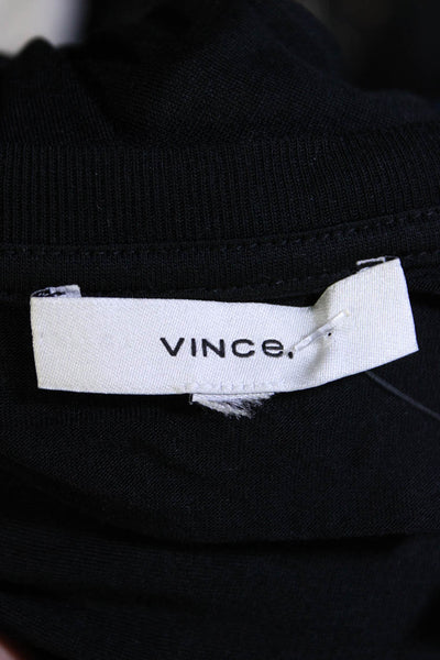 Vince Women's Crewneck Short Sleeves Blouse Black Size M