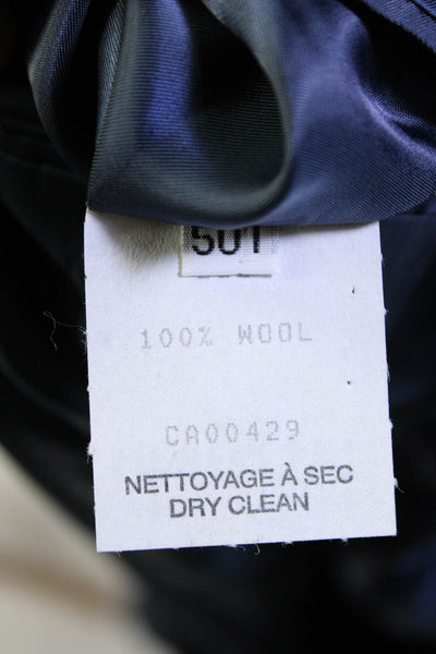 Peter Millar Mens Navy Blue Wool Two Button Long Sleeve Blazer Jacket Size 50T