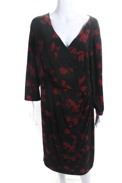 Lauren Ralph Lauren Women's V-Neck 3/4 Sleeves Floral Midi Dress Size 20