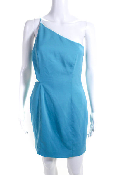 Jay Godfrey Women's One Shoulder Cutout Bodycon Mini Dress Blue Size 6