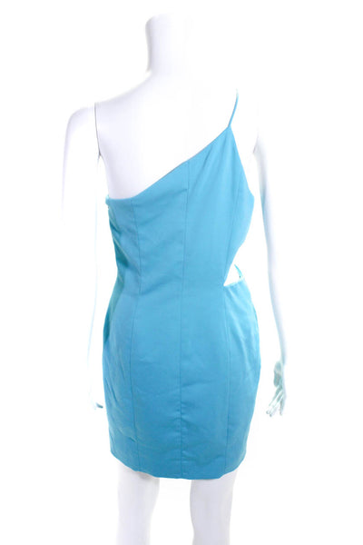 Jay Godfrey Women's One Shoulder Cutout Bodycon Mini Dress Blue Size 6