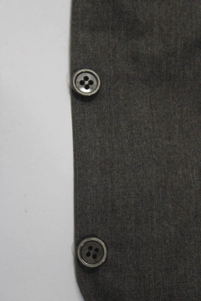 Lanvin Mens Two Button Notched Lapel Pleated Suit Gray Wool Size 42