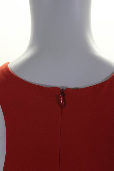 Milly Womens Crew Neck Sleeveless High Low Tank Top Blouse Red Size Petite