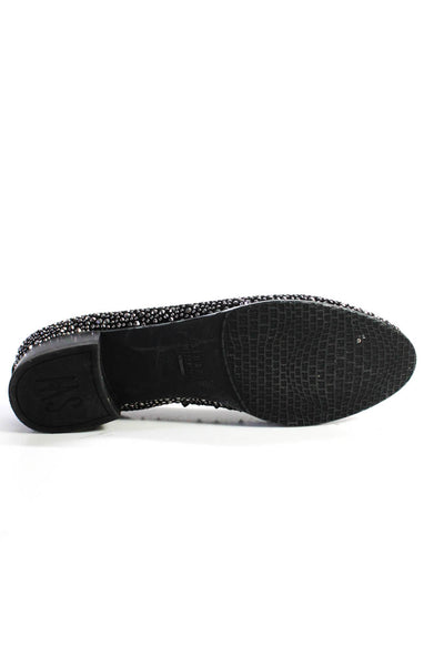 Stuart Weitzman Womens Studded Round Toe Slip On Loafers Flat Black Size 5M