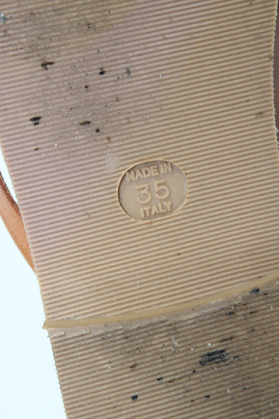Sundance Womens Leather Flower Detail Thong Flip Flops Sandals Brown Size 35 5