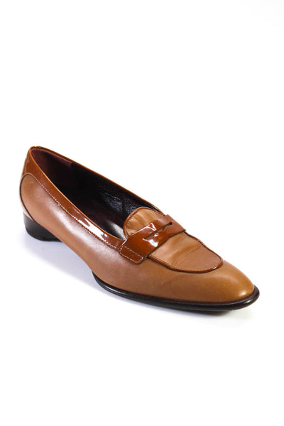 Tods Womens Leather Pointed Toe Slip On Loafers Flats Brown Size 5