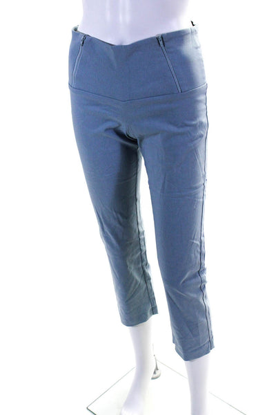 Equestrian Womens Blue Mid-Rise Cropped Straight Leg Pants Size S