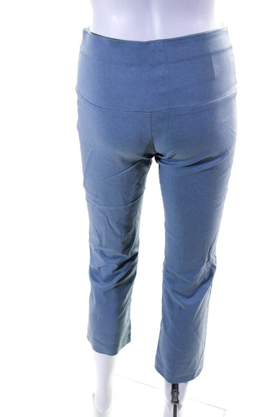 Equestrian Womens Blue Mid-Rise Cropped Straight Leg Pants Size S