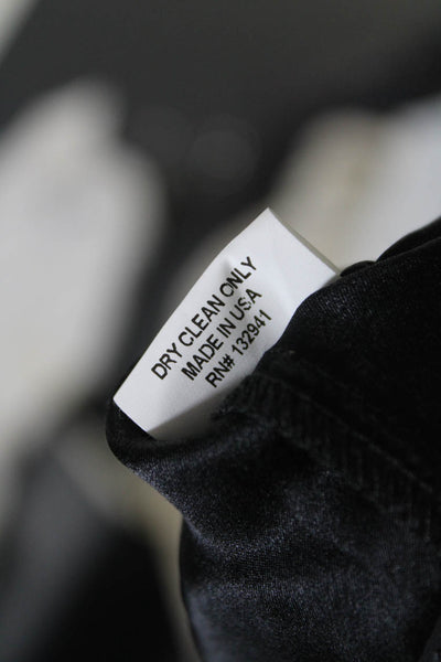 Amanda Uprichard Womens Silk Ruffle Trim Sleeveless Blouse Top Black Size P