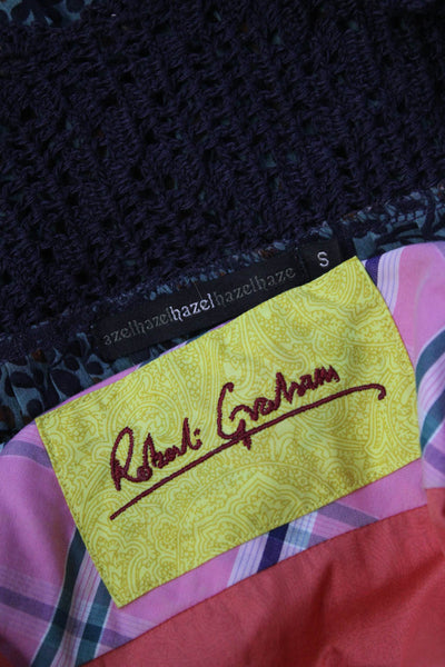 Hazel Robert Graham Womens Button Up Chiffon Top Blouse Size 4 Small Lot 2