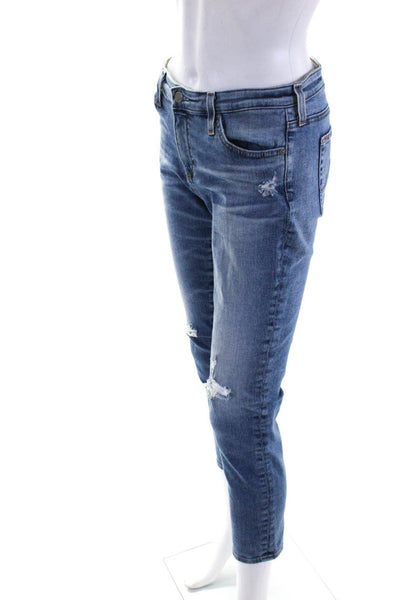 AG Adriano Goldschmied Womens Cotton Mid-Rise Skinny Jeans Blue Size 28R