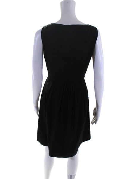 Elie Tahari Womens Side Zip Lace Trim Scoop Neck Shift Dress Black Size 4