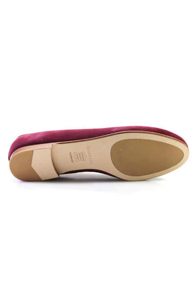 Margaux Womens Slip On Round Toe The Classic Ballet Flats Burgundy Suede 36M