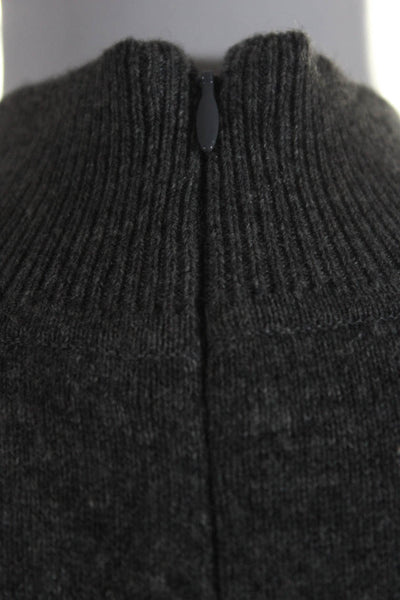 Vince Womens Beaded Turtleneck Sleeveless Tunic Sweater Gray Cashmere Size XS
