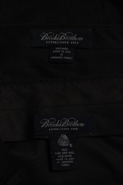 Brooks Brothers Mens Zipper Fly Pleated Dress Pants Navy Blue Wool Size 38 Lot 2