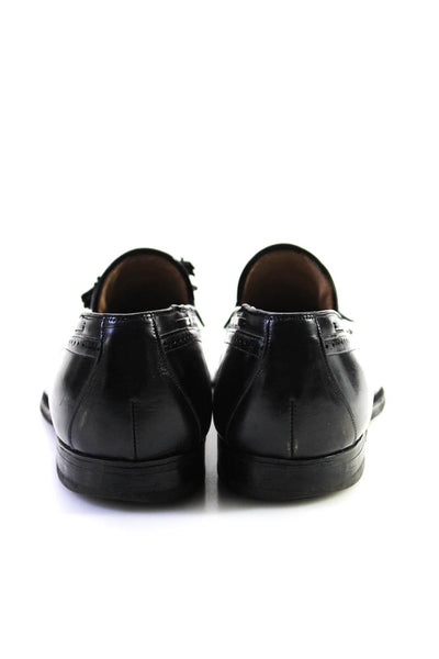 Aristocraft Mens Slip On Wingtip Fringe Tassel Loafers Black Leather Size 11