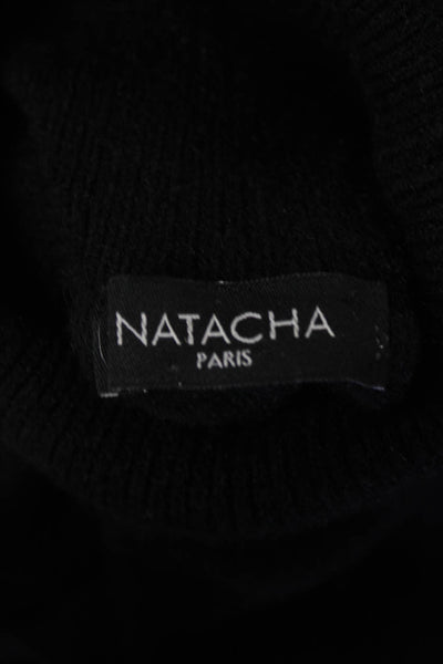 Natacha Womens Long Sleeves Pullover Turtleneck Sweater Black Size Small