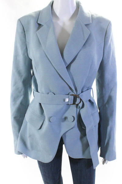 D Exterior Womens Cashmere Jeweled Trim Hoodie Blue Grey Size Small