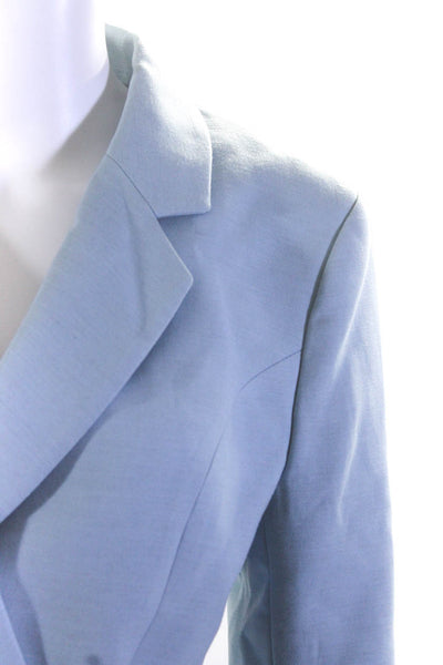 Acler Womens Double Breasted Button Down Belted Blazer Jacket Sky Blue Size 8