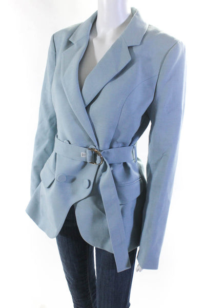 D Exterior Womens Cashmere Jeweled Trim Hoodie Blue Grey Size Small