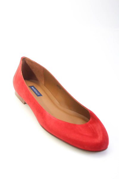 Margaux Womens Slip On Round Toe The Classic Ballet Flats Poppy Red Suede 42.5N