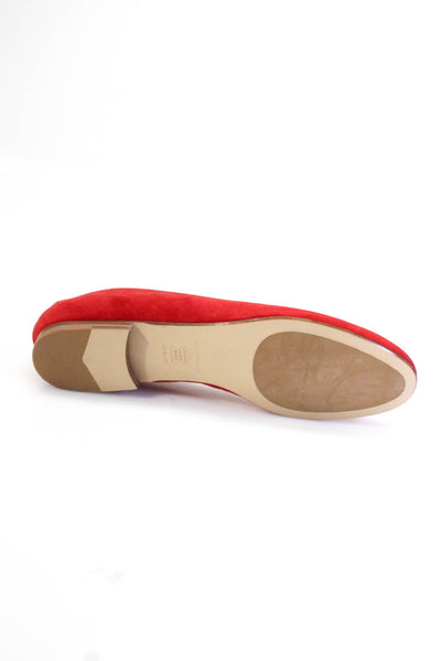 Margaux Womens Slip On Round Toe The Classic Ballet Flats Poppy Red Suede 42.5N