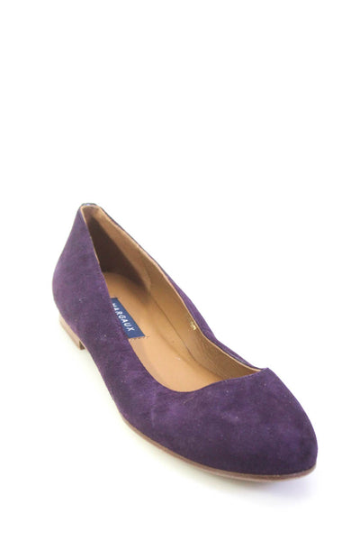 Margaux Womens Slip On Round Toe The Classic Ballet Flats Plum Suede Size 37.5