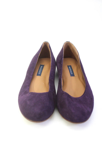 Margaux Womens Slip On Round Toe The Classic Ballet Flats Plum Suede Size 37.5