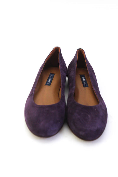 Margaux Womens Slip On Round Toe The Classic Ballet Flats Plum Suede Size 37.5N