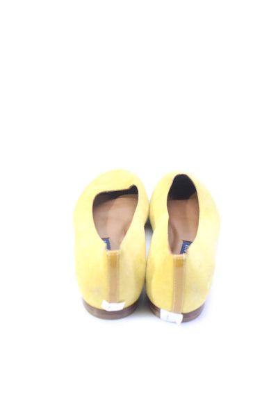 Margaux Womens Slip On Round Toe The Classic Ballet Flats Yellow Suede Size 37M