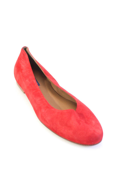 Margaux Womens Slip On Round Toe The Classic Ballet Flats Poppy Red Suede 43.5M