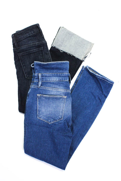 Frame R+A Womens Blue Medium Wash High Rise Flap Straight Jeans Size 25 23 Lot 2