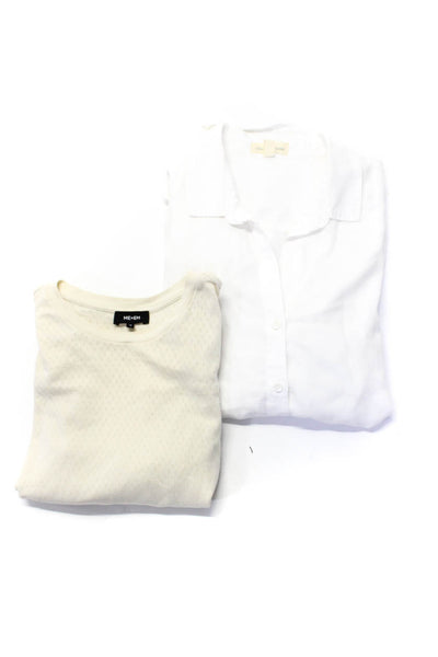 Cloth & Stone Me+EM Womens Blouses Tops White Size 12 L Lot 2
