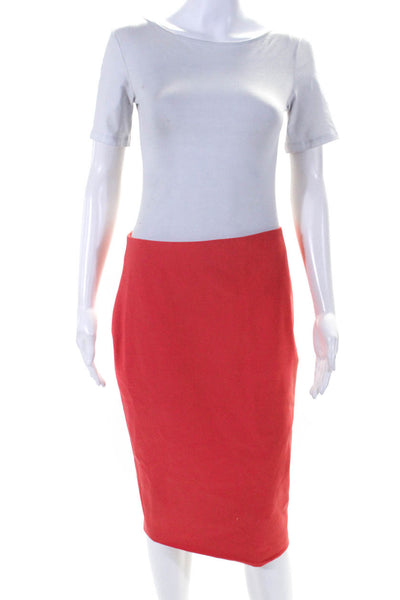 Elizabeth and James Womens Midi Length Slit Pencil Skirt Coral Size 10