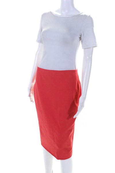 Elizabeth and James Womens Midi Length Slit Pencil Skirt Coral Size 10