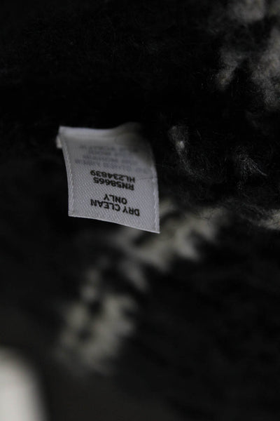 Hinge Womens Knit Striped Open Front Long Cardigan Sweater Black Size M/L