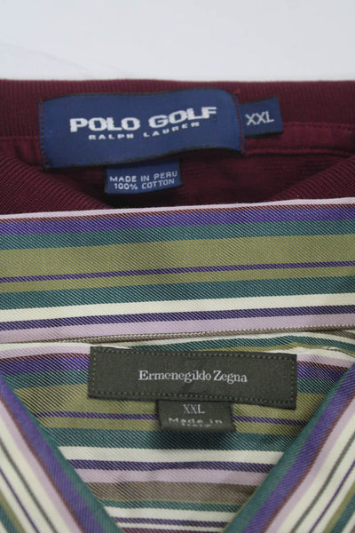 Polo Golf Ralph Lauren Ermenegildo Zegna Mens Shirts Red Green 2XL Lot 2