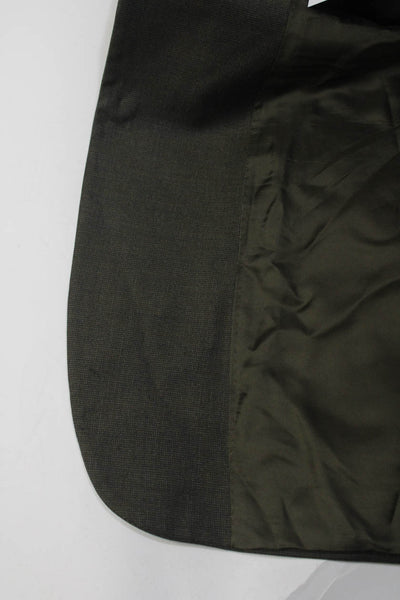 Pavone Mens Brown Wool Textured Three Button Long Sleeve Blazer Size 42R