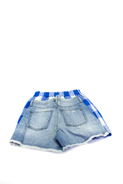 Madewell J Crew Womens Jean Shorts Gingham Skirt Blue White Size 24 00 Lot 2