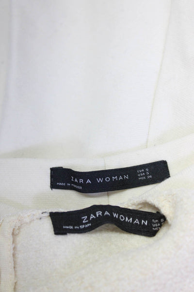 Zara Womens Blouse Pencil Skirt Sweater Beige White Black Size XS Small Lot 3