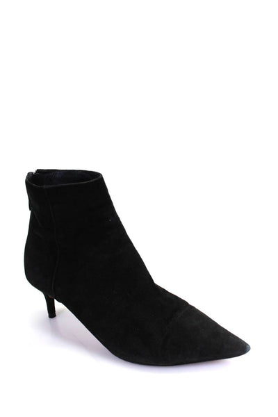 Alexandre Birman Womens Point Toe Stiletto Ankle Boots Black Suede Size 36.5 6.5
