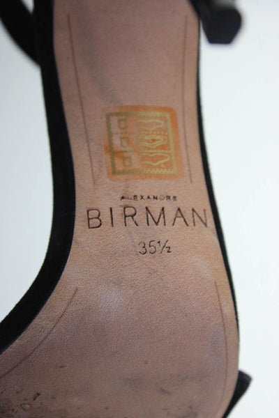 Alexandre Birman Womens Suede Bow Ankle Strap Stiletto Sandals Black 35.5 5.5