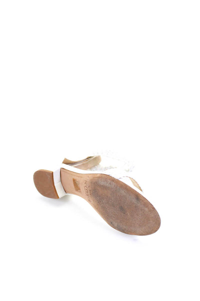 Alexandre Birman Womens Woven Cord Ankle Strap Low Heel Sandals White 35.5 5.5